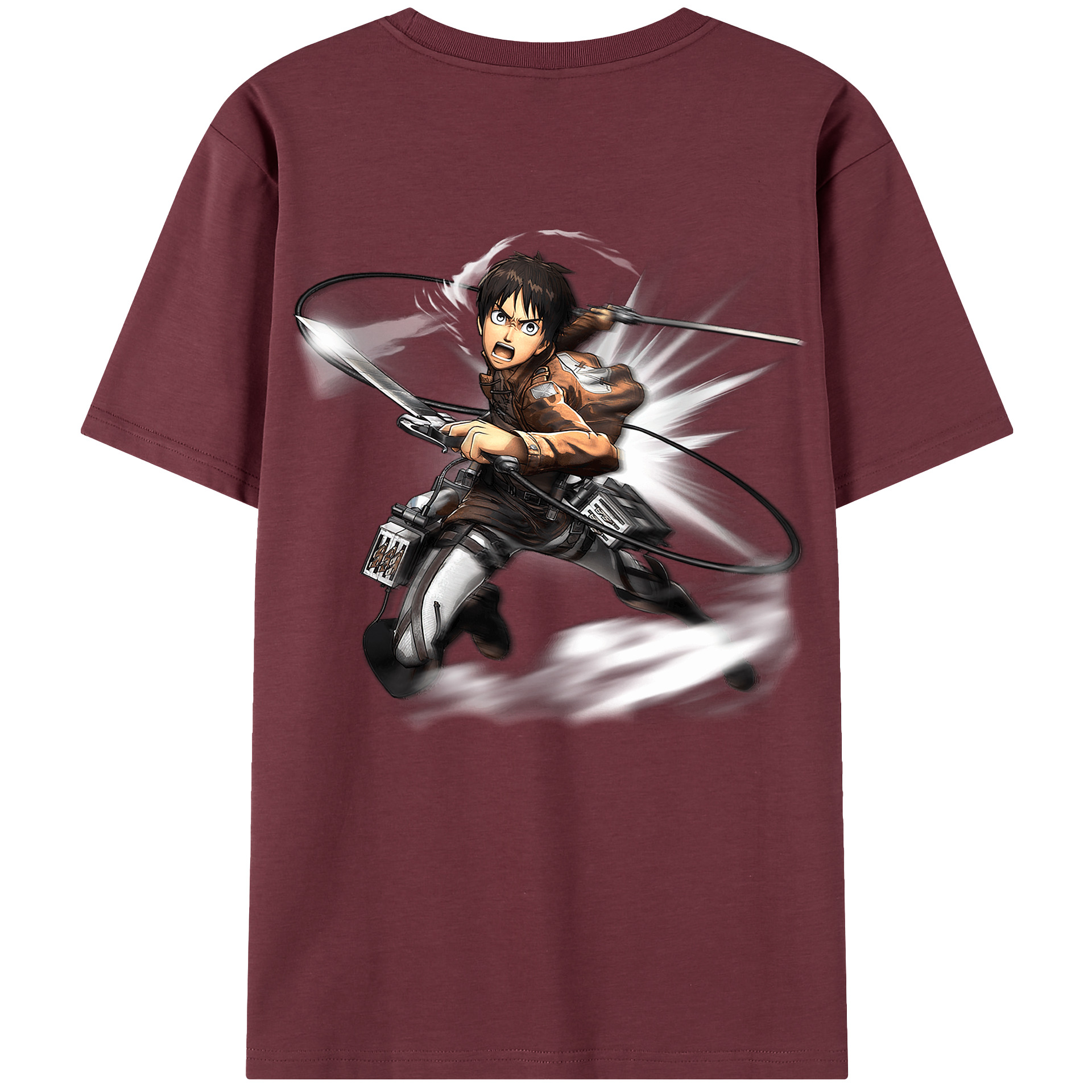 （画像用） 進撃の巨人 エレン･イェーガー Attack on Titan Eren Jäger 綿100％半袖Tシャツ（背面プリント）